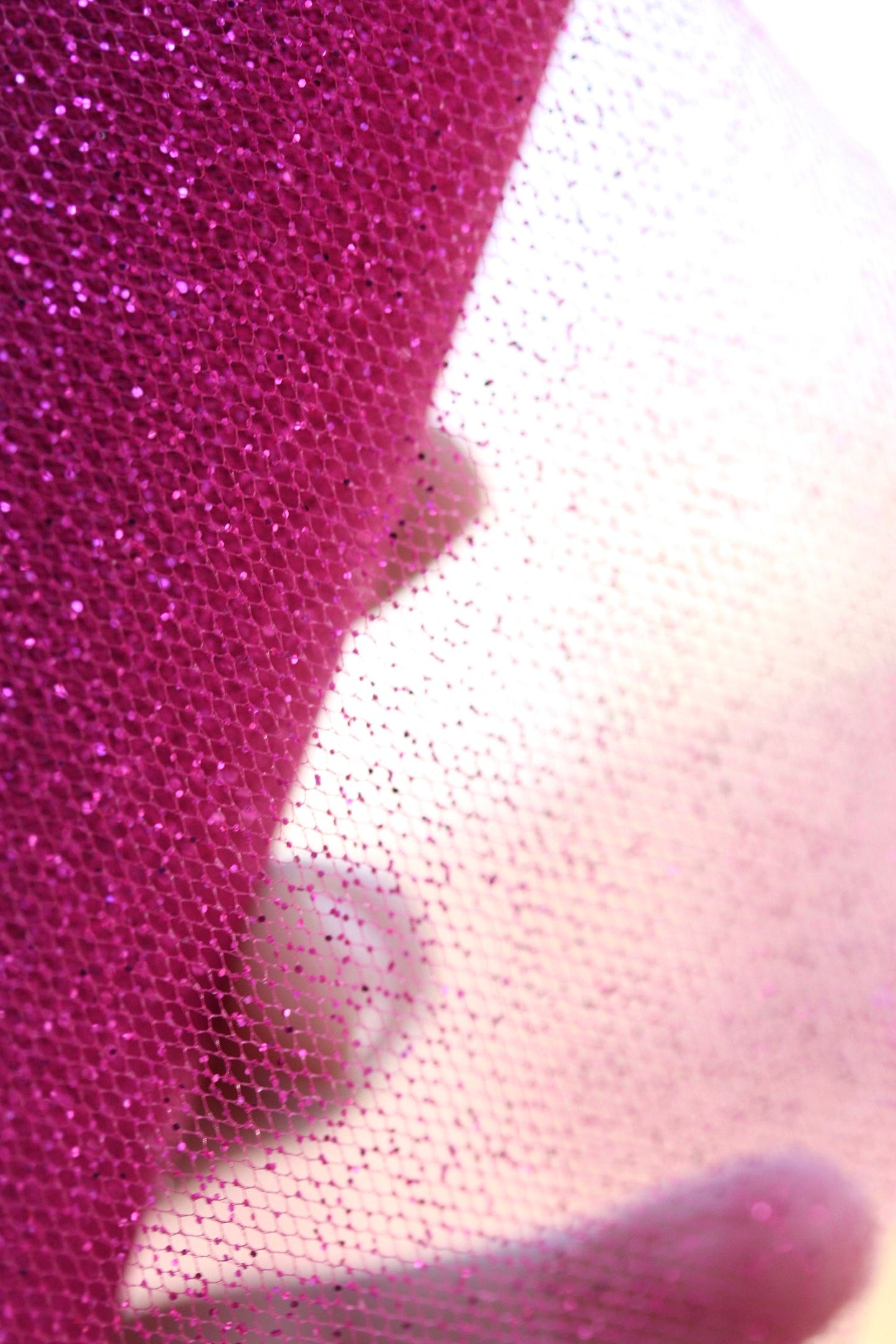 Stunning pink glittered tulle - for gift box wrap, bows, decorating, wreath making or other crafts