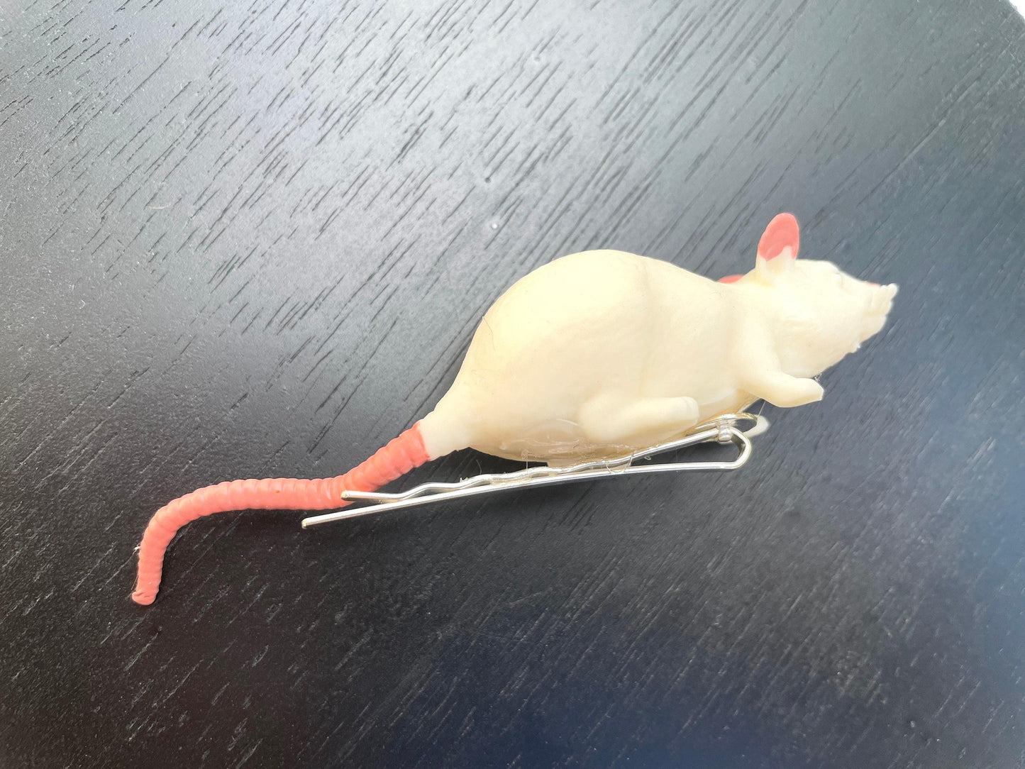 Fun Halloween Rat Hair Pin - scary, spooky Halloween jewelry, fun gag gift