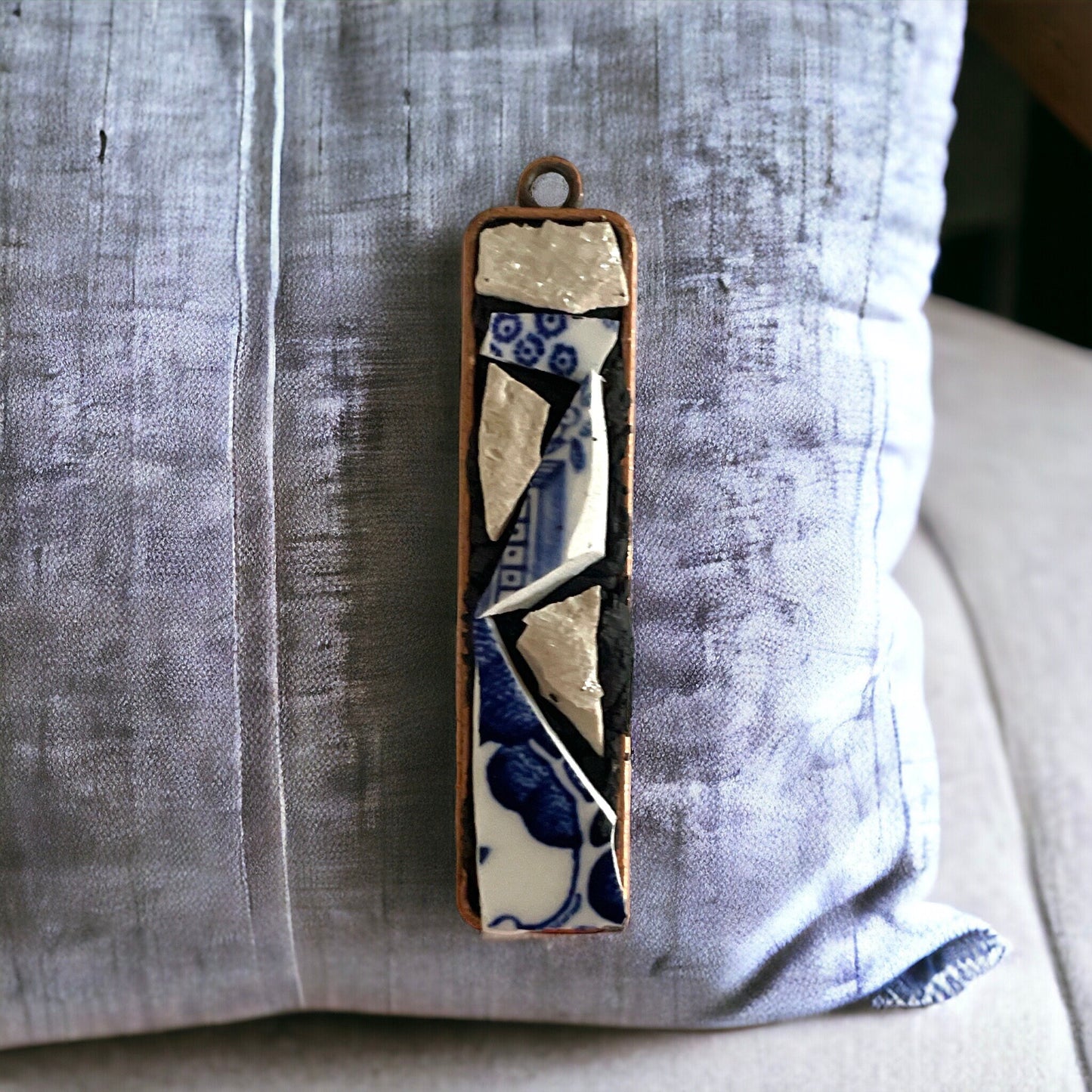 Handmade mosaic necklace - made from upcycled pieces of a broken vintage plate