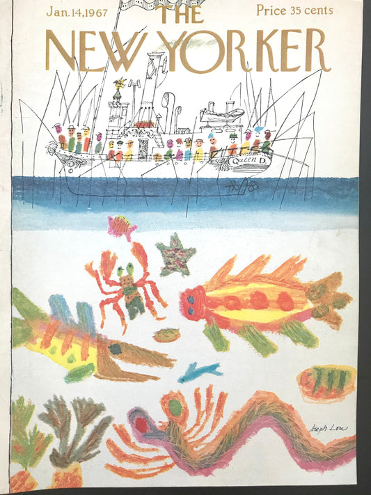 Rare - January 14, 1967 - The NEW YORKER Magazine original cover - underwater life, sea life, ocean life, the beach