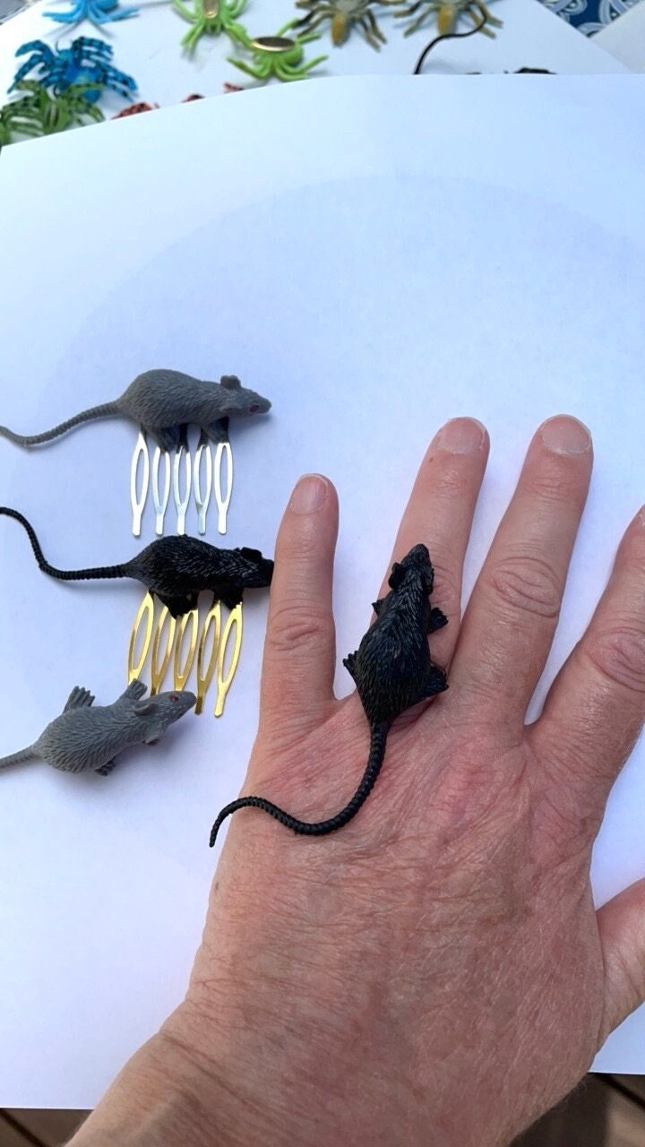 Fun Halloween rat jewelry your choice of hair pins, combs or ring - scary, spooky fun Halloween jewelry, costume, accessories -mouse, mice