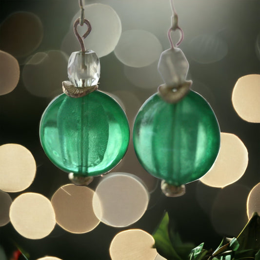 Stunning green dangle earrings