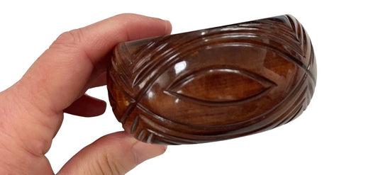 Unique vintage cuff bracelet - etched lucite?