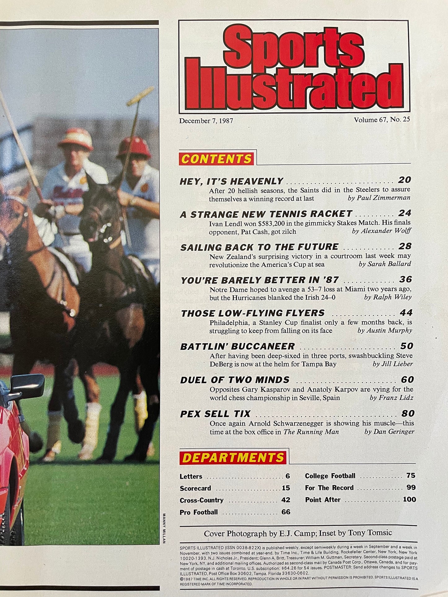 Sports Illustrated Magazine complete issue - December 7, 1987 - Arnold Schwarzenegger