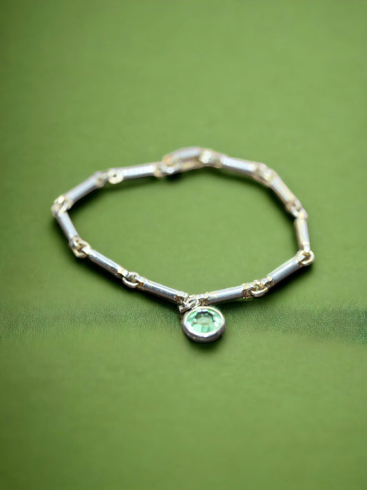 Green crystal bracelet - simple, delicate streamlined bracelet