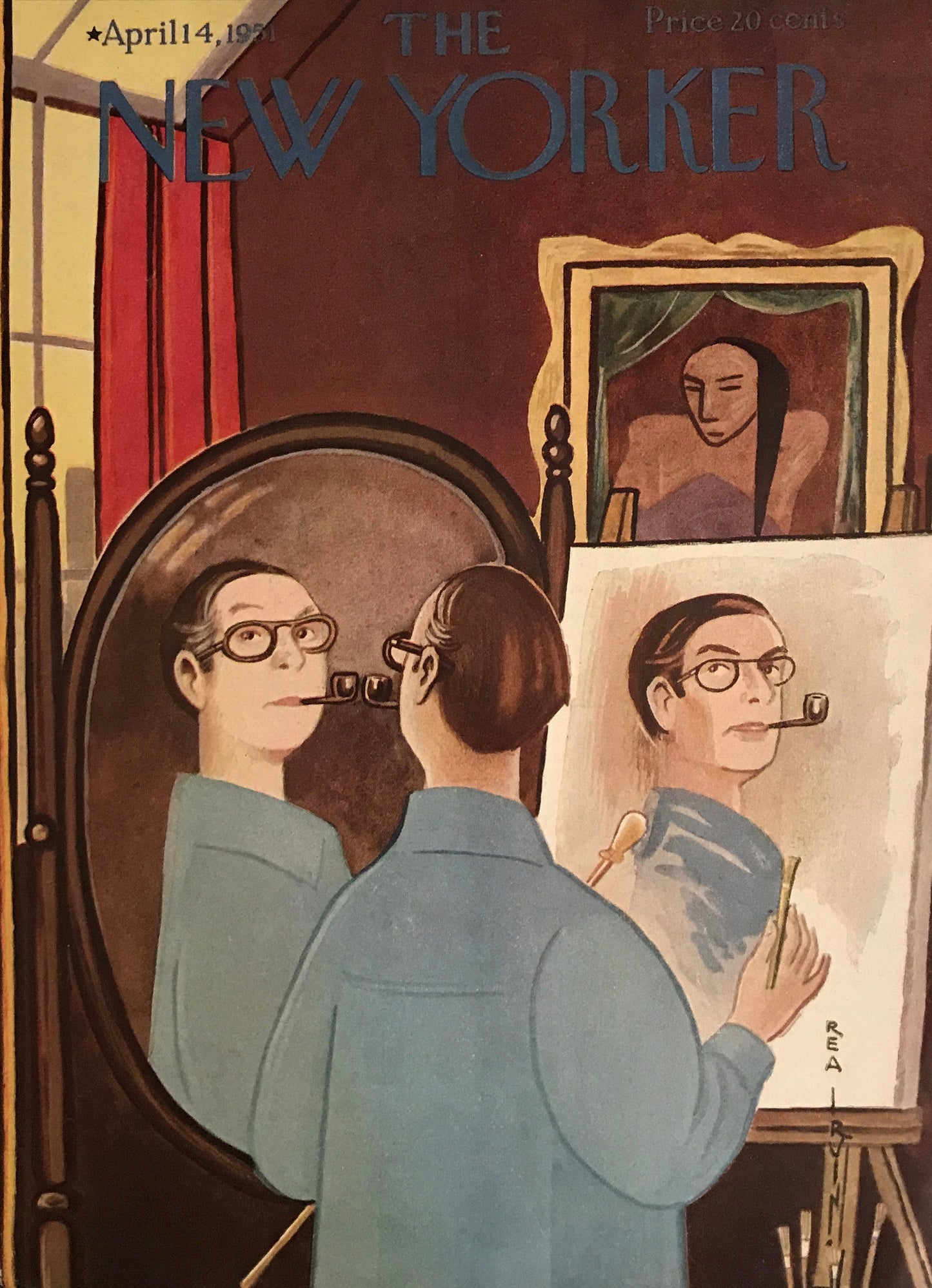 The NEW YORKER Magazine original cover - April 14, 1951 - Rea Irvin