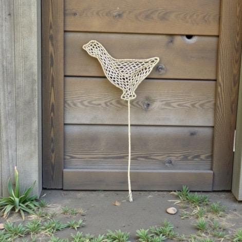 Abaca straw duck on stick woven in the Philippines - great craft supplies, bases for flowers, party favors, ornaments, decor