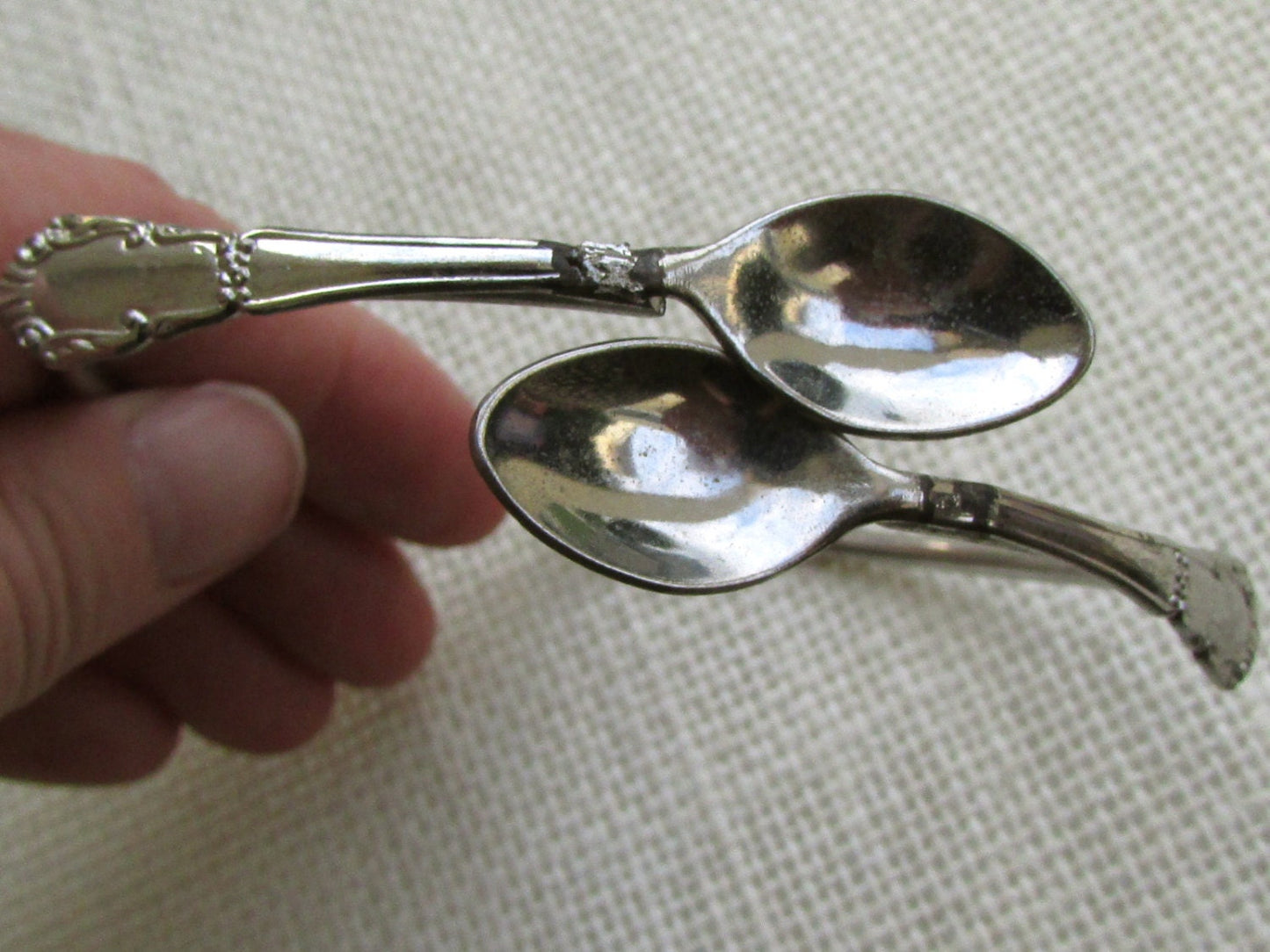 Very unique vintage bracelet made of intertwining little spoons - just a bit of a fixer upper - please read description