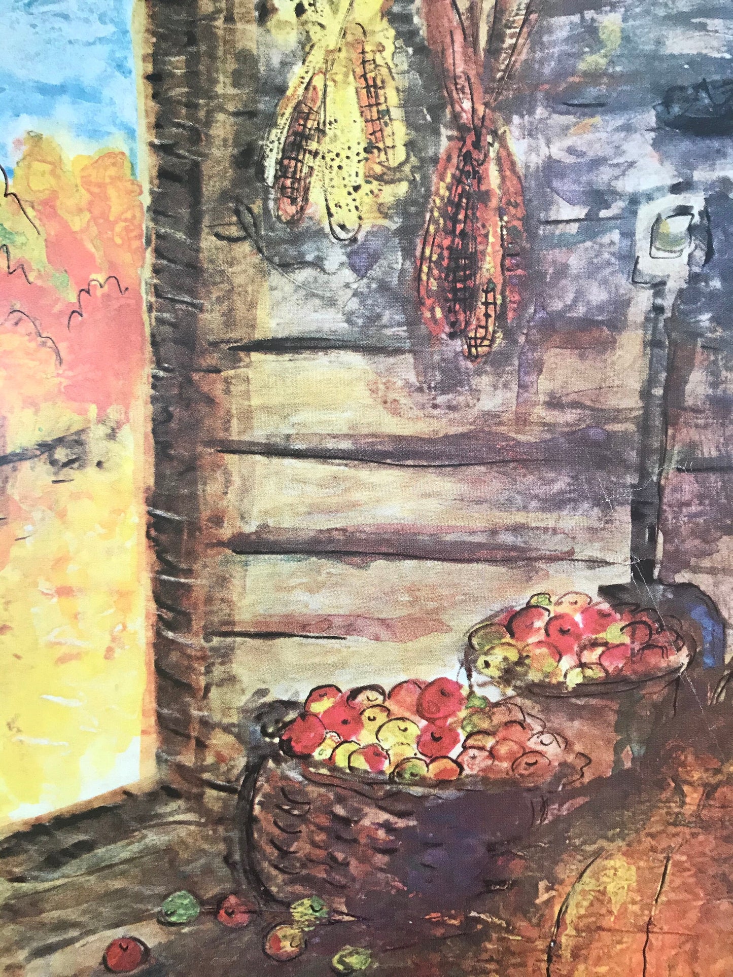 October 25, 1969 - The NEW YORKER Magazine original cover - farm, farmers market, barn, corn, apples, fall