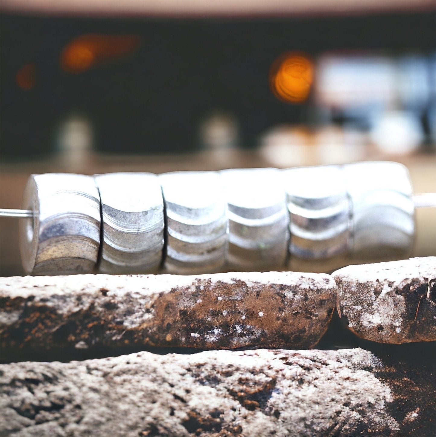 Vintage etched metal spacer beads - Approx. 5 mm