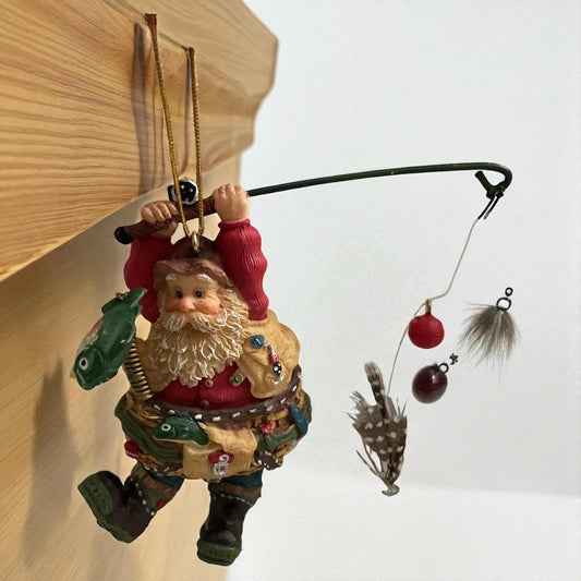 Santa fishing - Christmas ornament