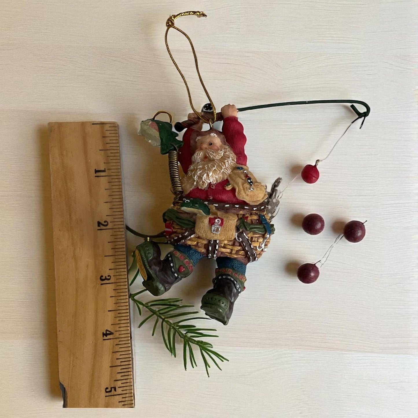 Santa fishing - Christmas ornament