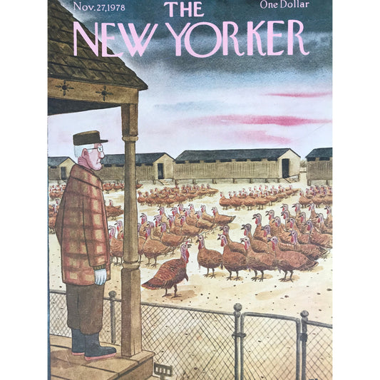 NEW YORKER Magazine cover - November 27, 1978 - turkeys
