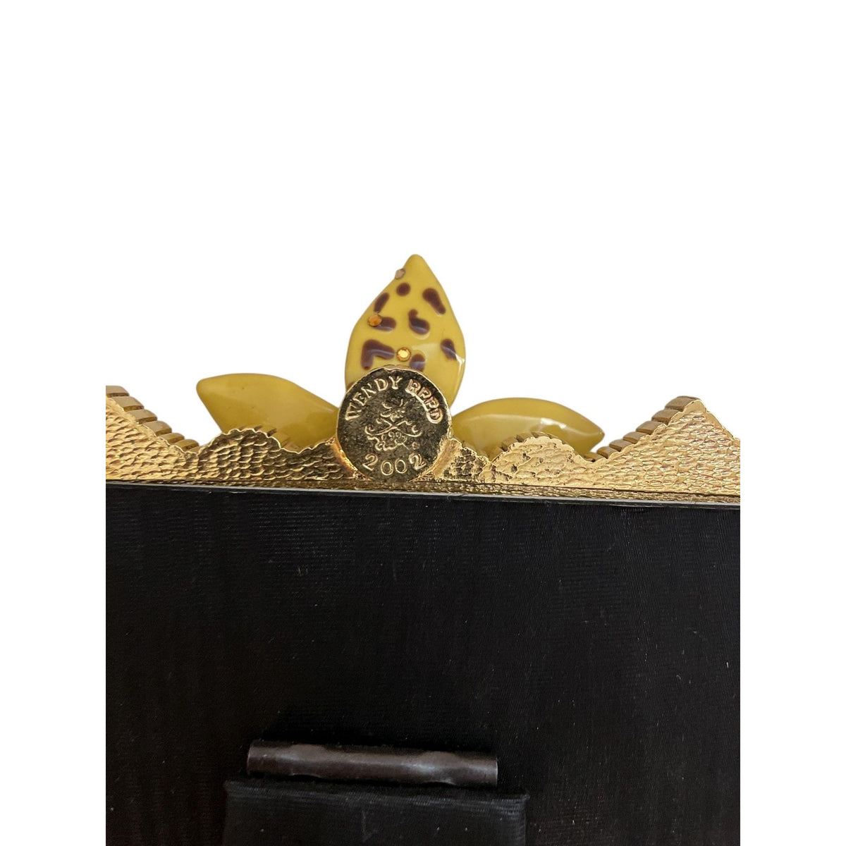 Wendy Reed 2002 Picture Frame – Yellow Hand-Enameled Swarovski Crystal Frame, 22K Gold Finish, Vintage Luxury Decor - NEVER USED, Very Rare