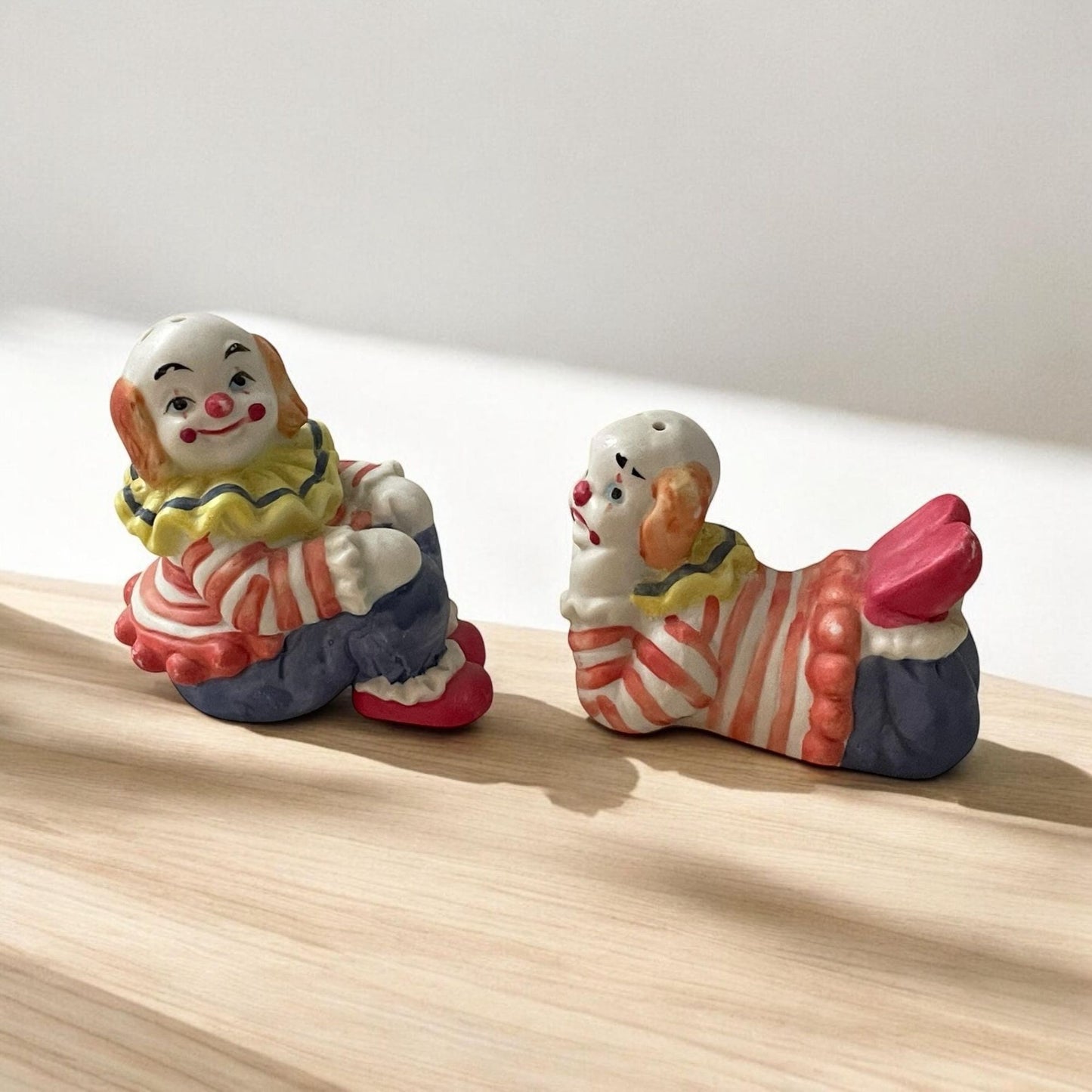 Albert E. Price Vintage Porcelain bisque Clown Salt and Pepper Shaker Set