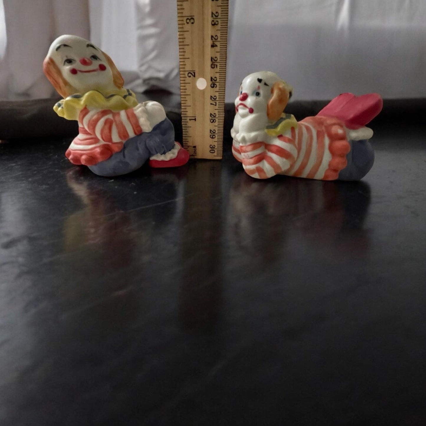 Albert E. Price Vintage Porcelain bisque Clown Salt and Pepper Shaker Set