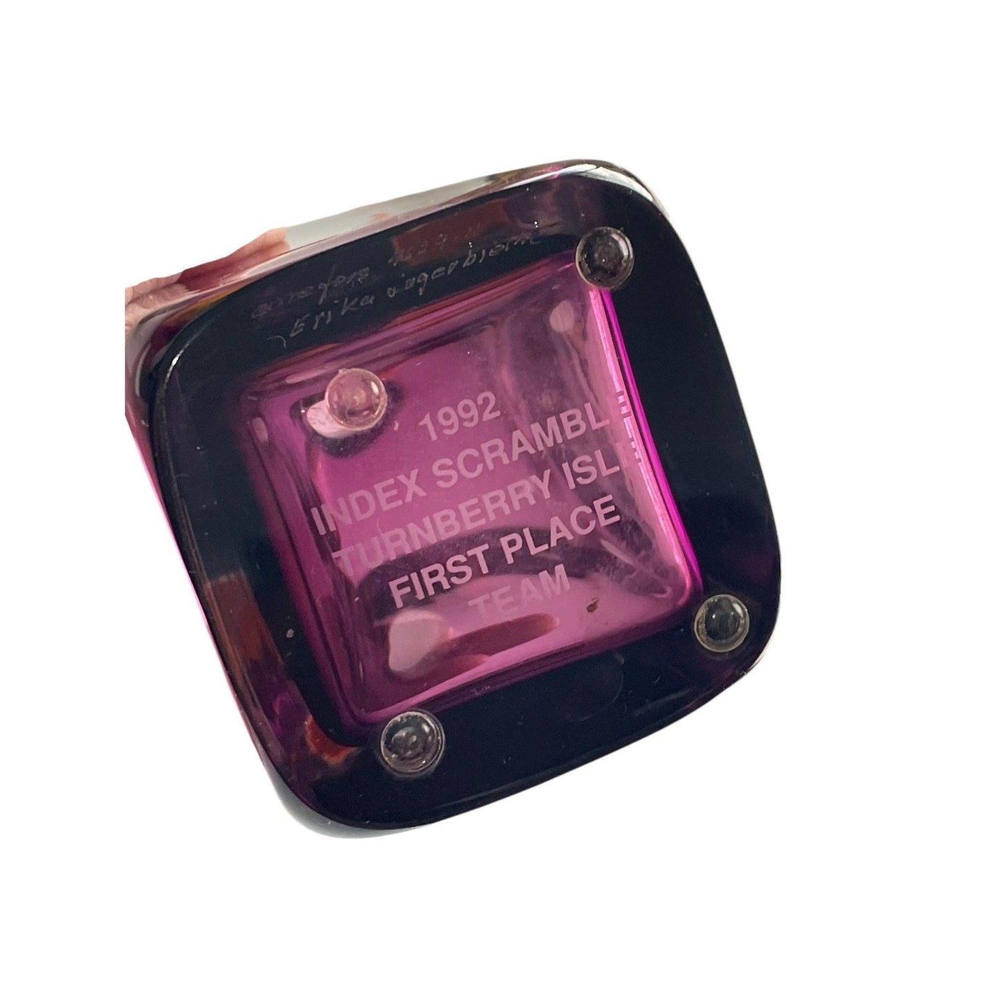 Orrefors Sweden Art Glass Vase by Erika Lagerbielke, Amethyst & Amber, Signed 1992 Scandinavian Design