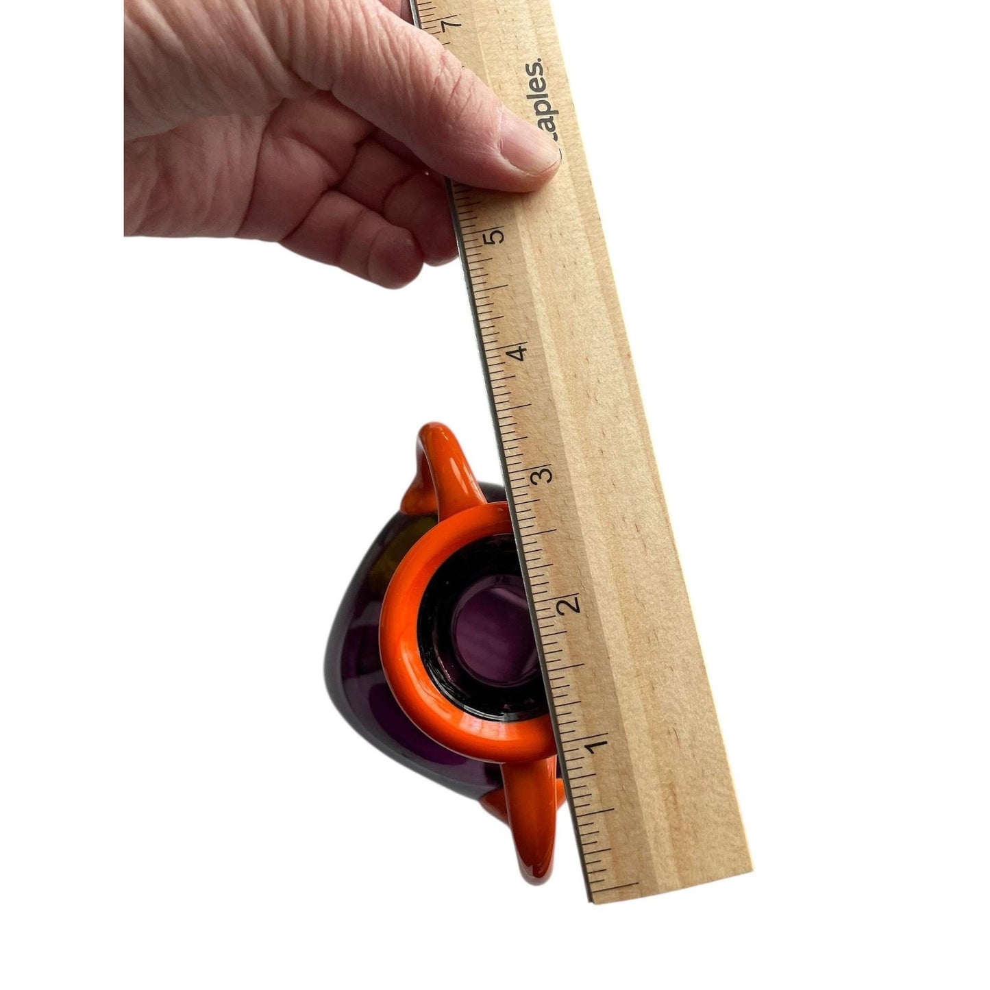 Orrefors Sweden Art Glass Vase by Erika Lagerbielke, Amethyst & Amber, Signed 1992 Scandinavian Design