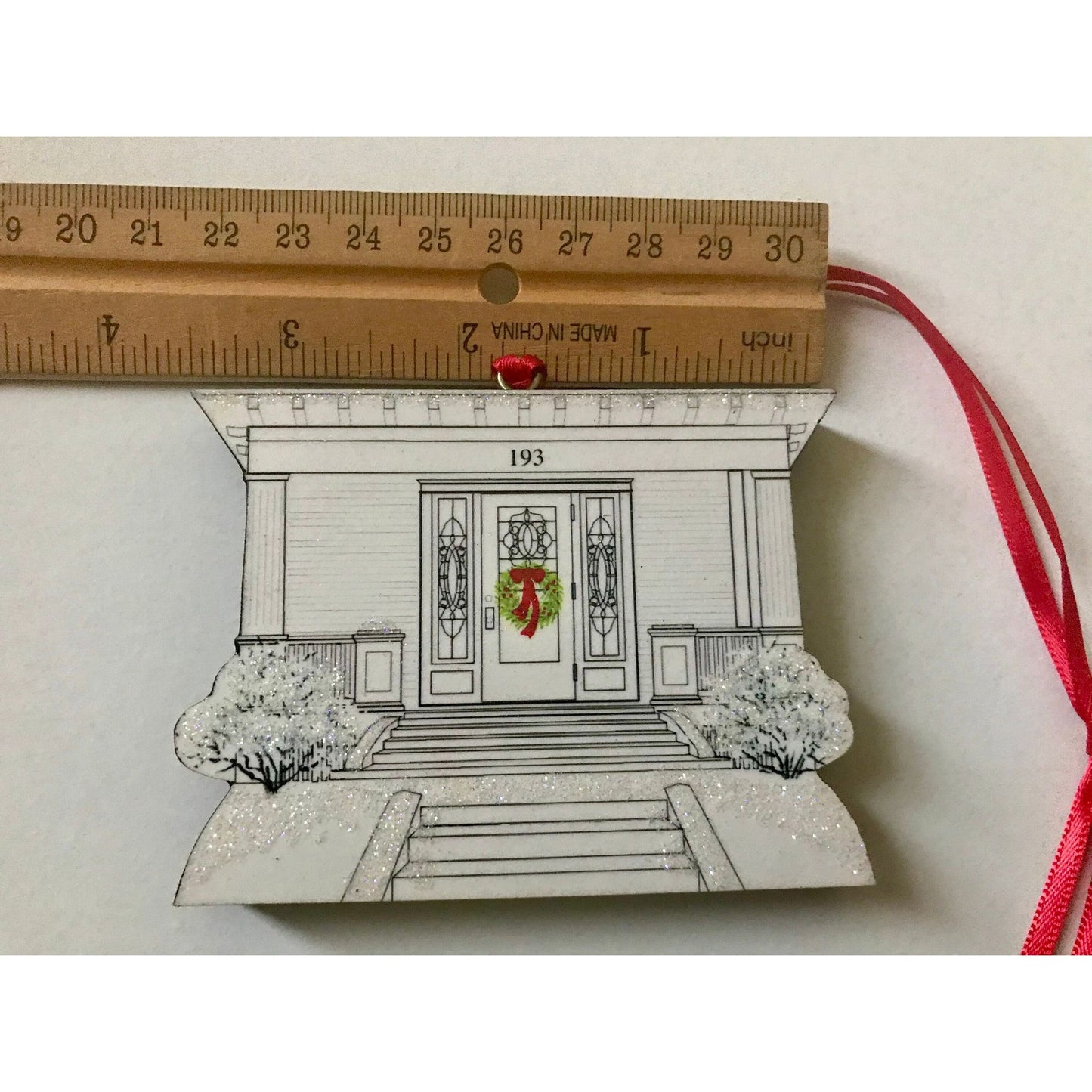 Brandywine Woodcraft - Virginia - wooden Christmas ornament of a Victorian home