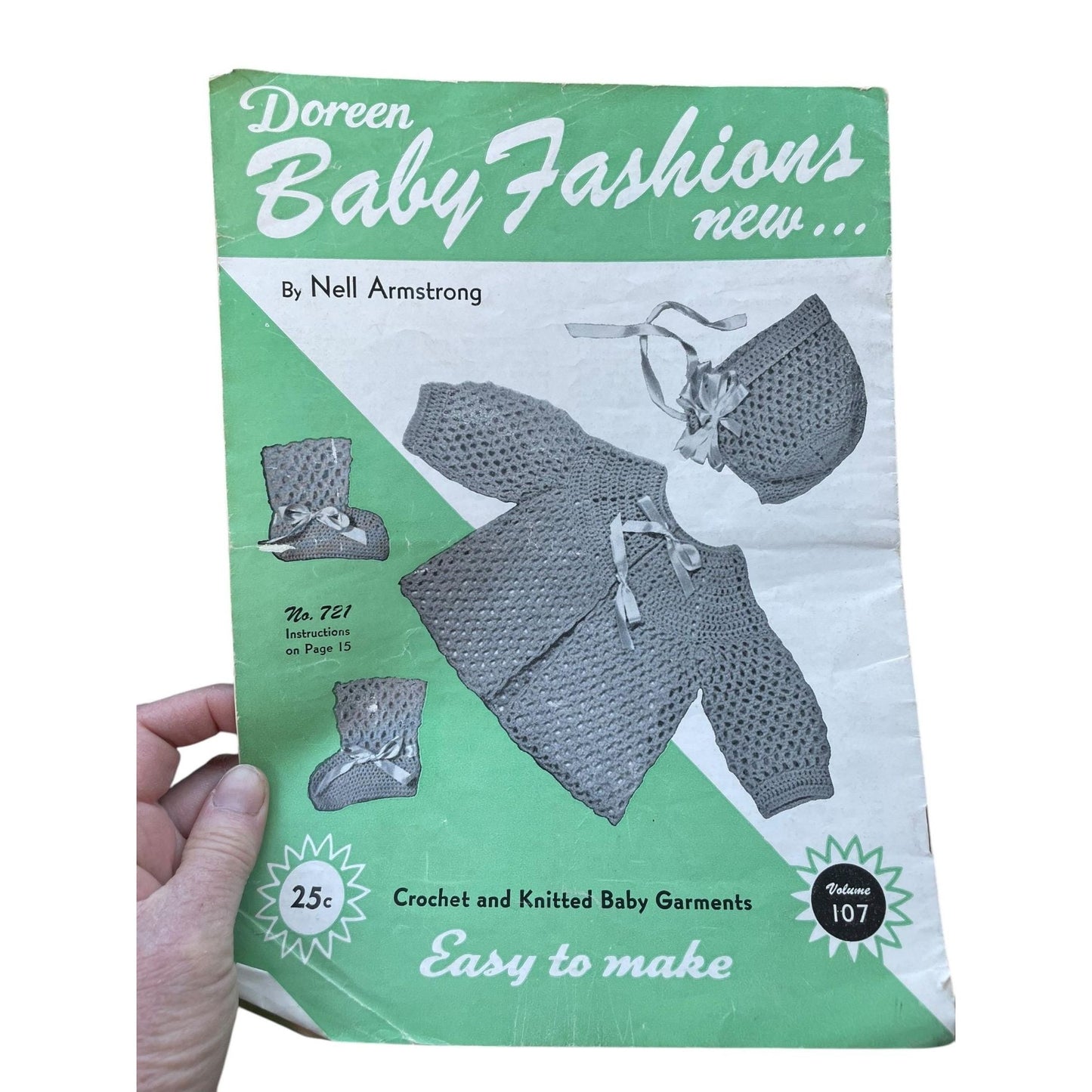 Knit and Crochet baby vintage knit and crochet pattern book 1950's - Doreen Baby Fashions #720 by Nell Armstrong